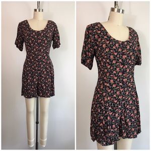 Vintage 80’s 1980’s express floral romper jumpsuit